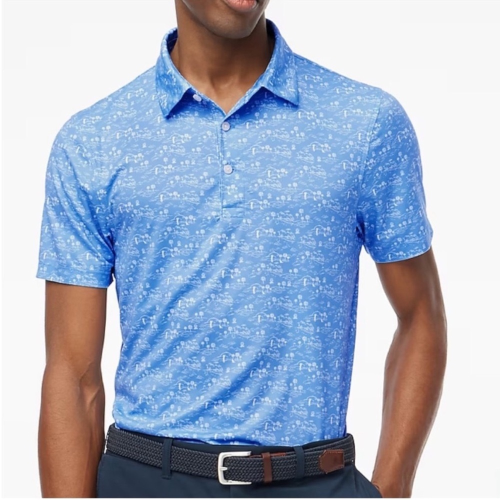 J Crew Performance Golf Patterned Polo Shirt - image 1